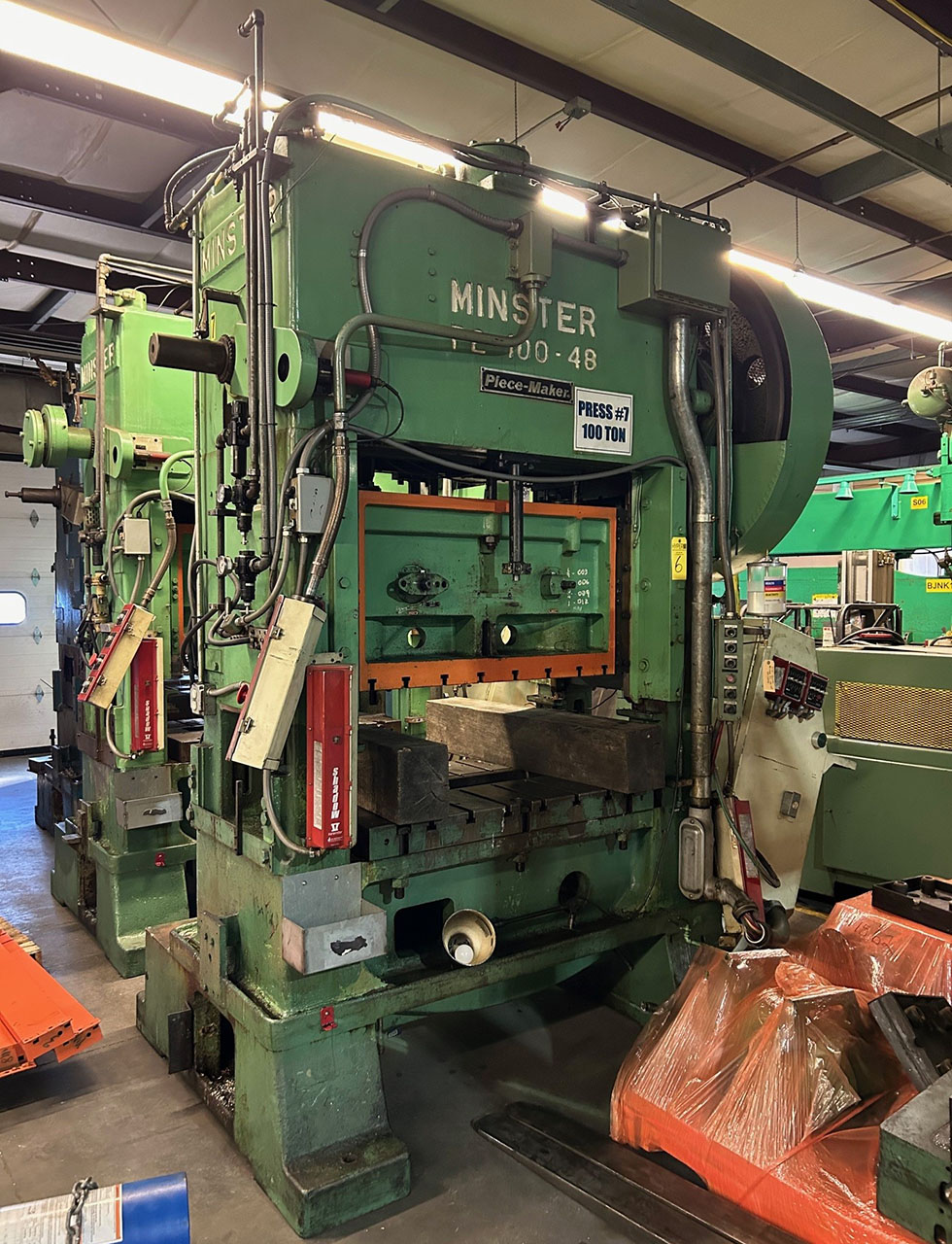 100 Ton Reconditioned Minster SSDC Piece Maker Press Stock 1562