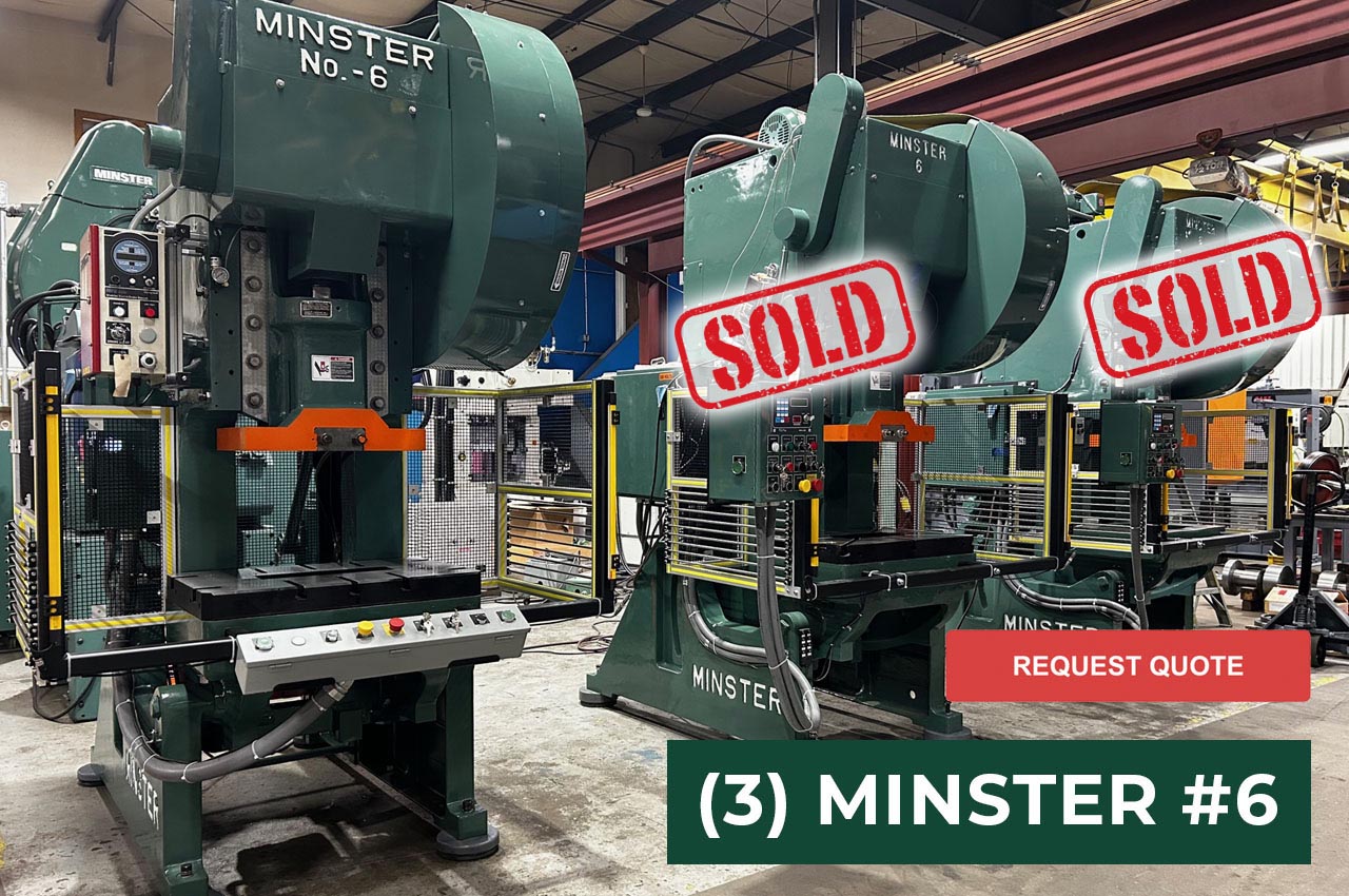 60 Ton Minster OBI Presses for Sale - Immediate Delivery
