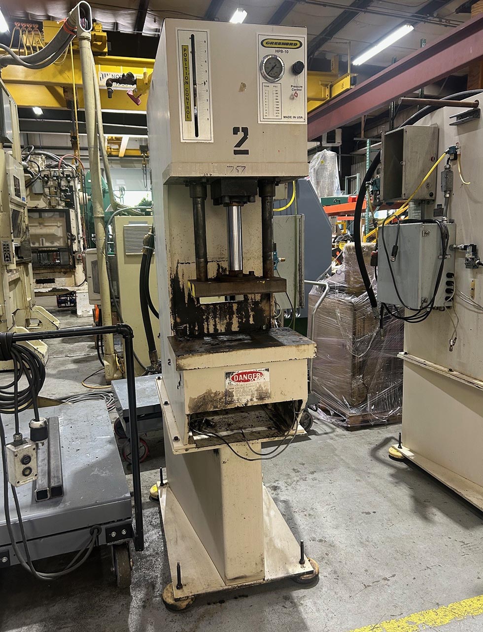 10 Ton Greenerd Hydraulic Press Stock 1496